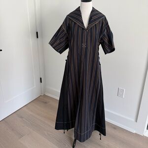 New! Tory Burch Navy and Brown Striped Dress - Size 0